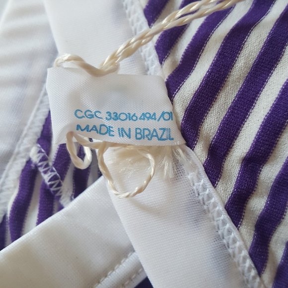 Lot of 2, bikini by du Loren (vintage) size M stripes nwt - Picture 7 of 12